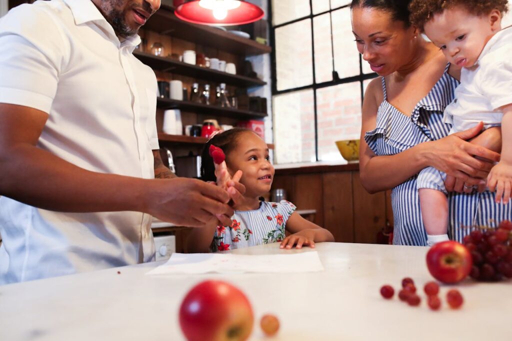 Multiracial family learning easy Farsi together